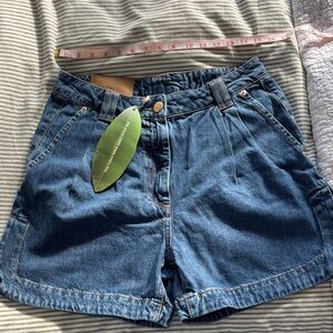 NWT Farm Rio Pleated Denim Shorts